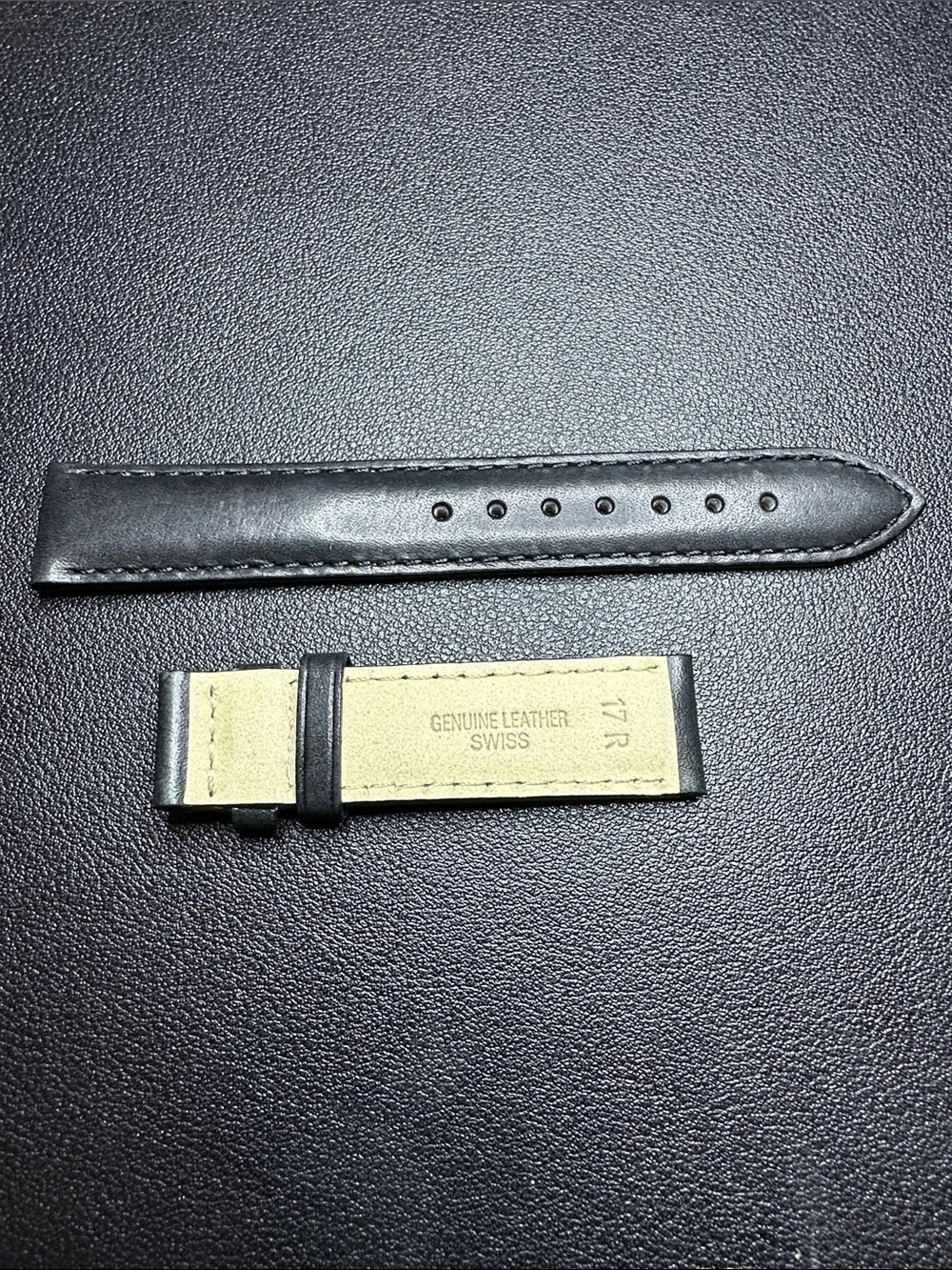 Hamilton 17mm Black Leather Watch Strap